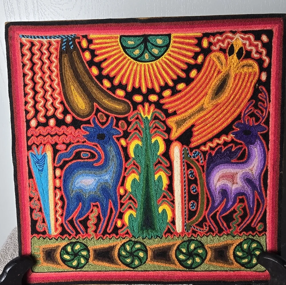 Huichol Yarn Art By Santos Daniel Camillo Jimenez